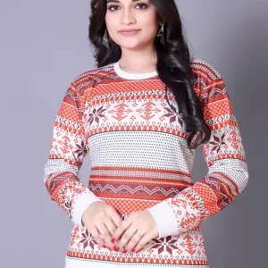 Women Graphic Print Round Neck Cotton Blend White, Orange, Brown T-Shirt